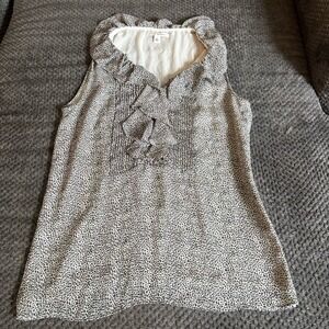 Banana Republic Top Womens 8 Black White Polka Dot Tank Blouse Sleeveless‎